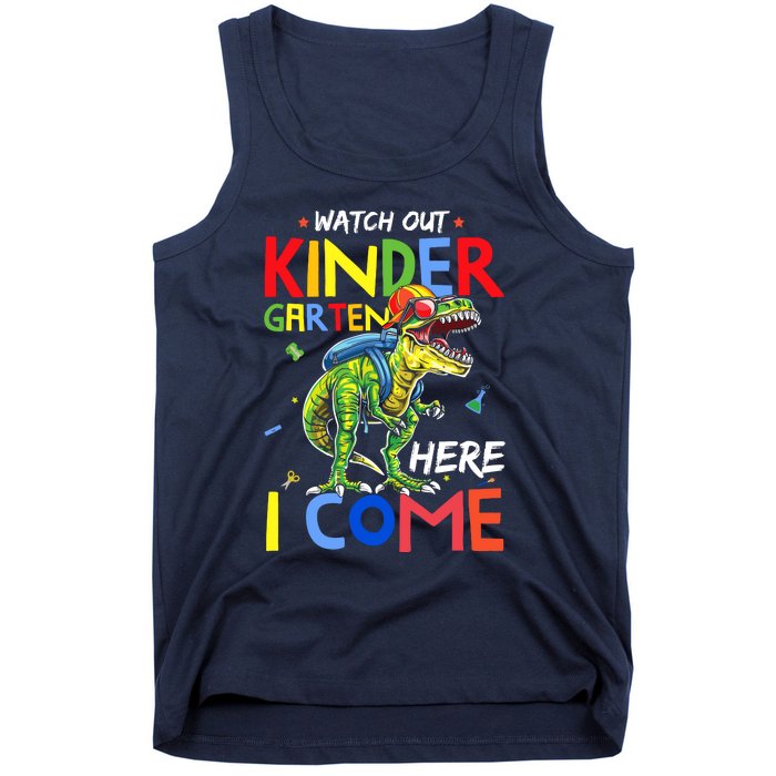 Watch Out Kindergarten Here I Come Dinosaurs Back To School Tank Top