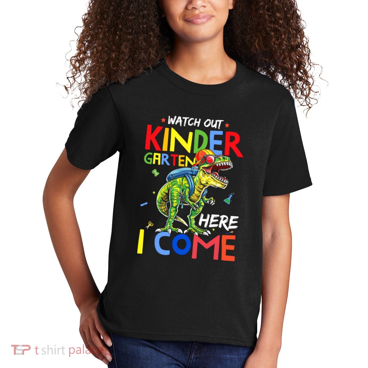 Watch Out Kindergarten Here I Come Dinosaurs Back To School Kids T-Shirt
