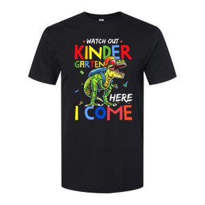 Watch Out Kindergarten Here I Come Dinosaurs Back To School Softstyle CVC T-Shirt