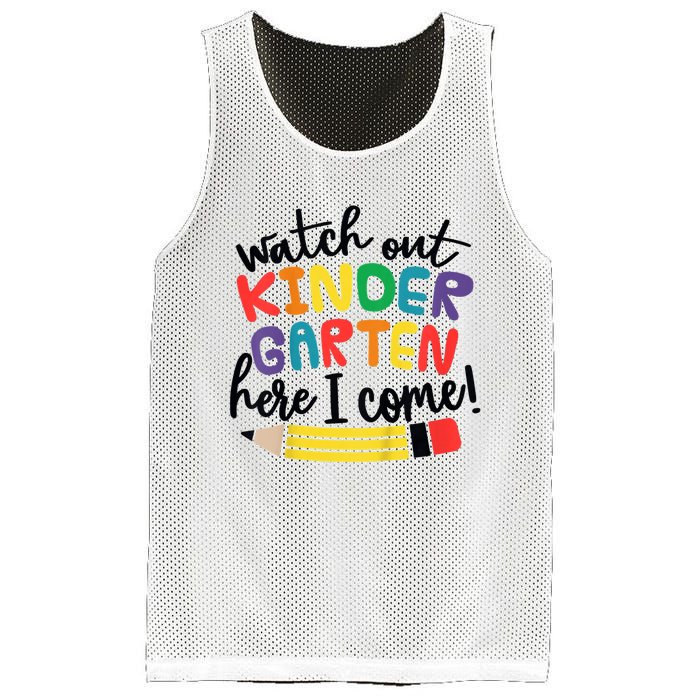 Watch Out Kindergarten Here I Come Kinder Back To School Mesh Reversible Basketball Jersey Tank