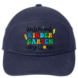 Watch Out Kindergarten Here I Come Back To School 7-Panel Snapback Hat