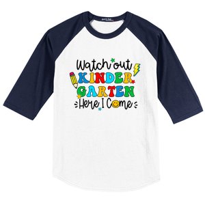 Watch Out Kindergarten Here I Come Back To School Baseball Sleeve Shirt