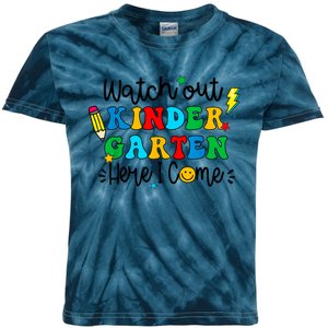 Watch Out Kindergarten Here I Come Back To School Kids Tie-Dye T-Shirt