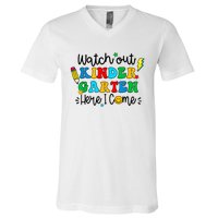 Watch Out Kindergarten Here I Come Back To School V-Neck T-Shirt