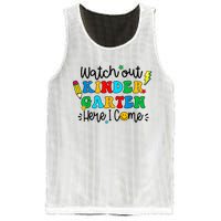 Watch Out Kindergarten Here I Come Back To School Mesh Reversible Basketball Jersey Tank