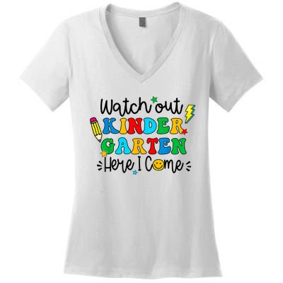 Watch Out Kindergarten Here I Come Back To School Women's V-Neck T-Shirt