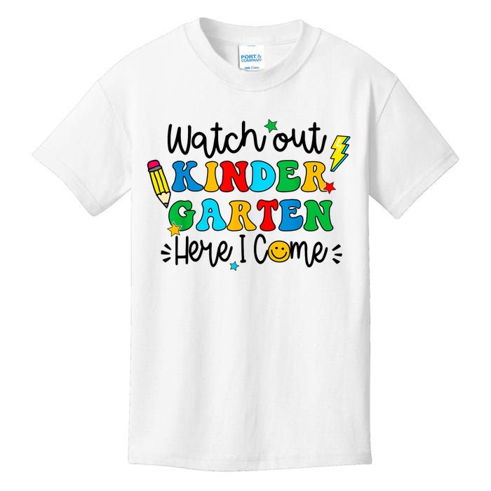 Watch Out Kindergarten Here I Come Back To School Kids T-Shirt