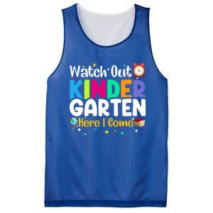 Watch Out Kindergarten Here I Come Kindergarten Gift Mesh Reversible Basketball Jersey Tank