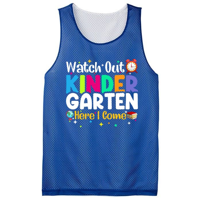 Watch Out Kindergarten Here I Come Kindergarten Gift Mesh Reversible Basketball Jersey Tank