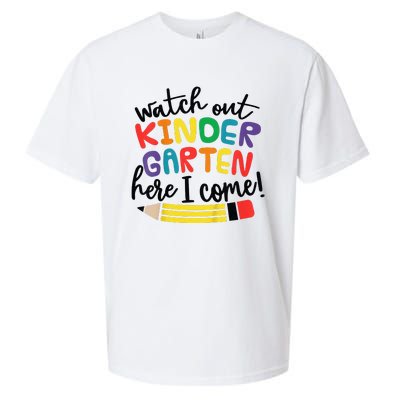 Watch Out Kindergarten Here I Come Kinder Back To School Sueded Cloud Jersey T-Shirt