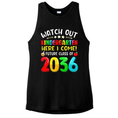 Watch Out Kindergarten Here I Come Future Class Of 2036 Kids Ladies PosiCharge Tri-Blend Wicking Tank