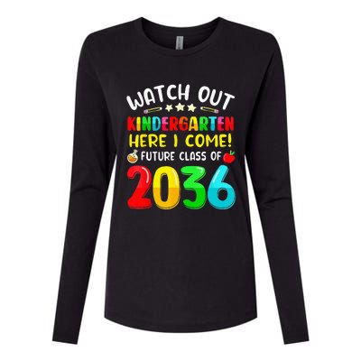 Watch Out Kindergarten Here I Come Future Class Of 2036 Kids Womens Cotton Relaxed Long Sleeve T-Shirt