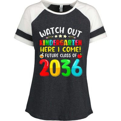 Watch Out Kindergarten Here I Come Future Class Of 2036 Kids Enza Ladies Jersey Colorblock Tee