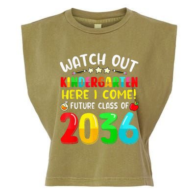 Watch Out Kindergarten Here I Come Future Class Of 2036 Kids Garment-Dyed Women's Muscle Tee