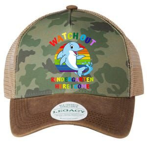 Watch Out Kindergarten Here I Come First Day Dolphin Gift Legacy Tie Dye Trucker Hat