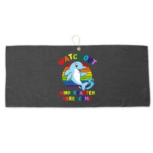 Watch Out Kindergarten Here I Come First Day Dolphin Gift Large Microfiber Waffle Golf Towel