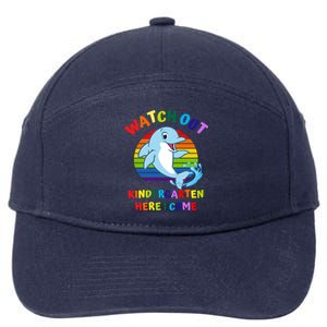 Watch Out Kindergarten Here I Come First Day Dolphin Gift 7-Panel Snapback Hat