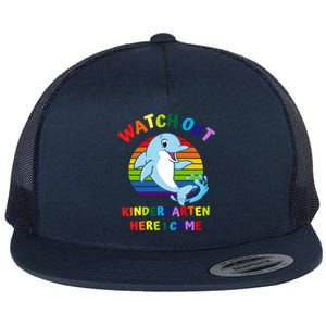 Watch Out Kindergarten Here I Come First Day Dolphin Gift Flat Bill Trucker Hat