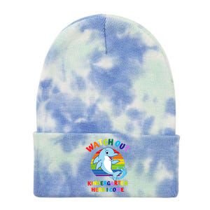 Watch Out Kindergarten Here I Come First Day Dolphin Gift Tie Dye 12in Knit Beanie