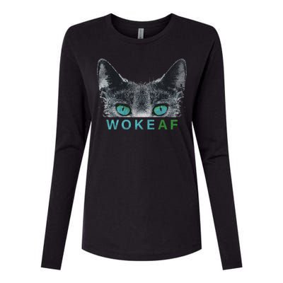 Woke AF Womens Cotton Relaxed Long Sleeve T-Shirt