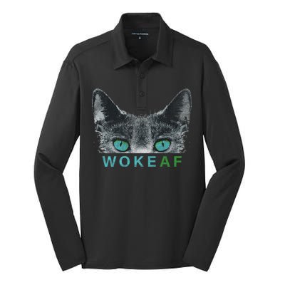 Woke AF Silk Touch Performance Long Sleeve Polo