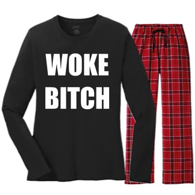 Woke Bitch Women's Long Sleeve Flannel Pajama Set 