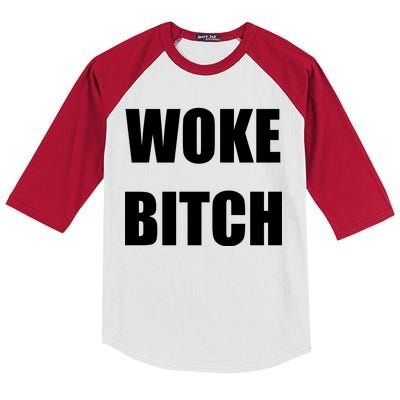 Woke Bitch Kids Colorblock Raglan Jersey