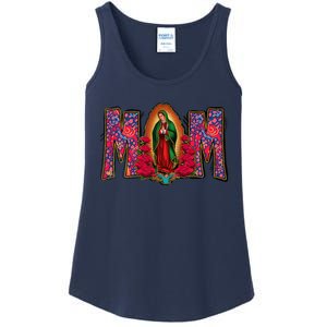 Womens Our Lady Of Guadalupe Catholic Virgin Mary Mexican Mom Ladies Essential Tank