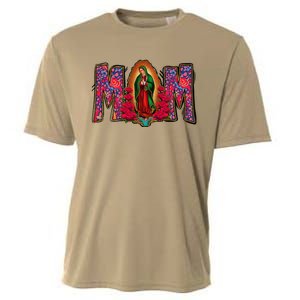 Womens Our Lady Of Guadalupe Catholic Virgin Mary Mexican Mom Cooling Performance Crew T-Shirt