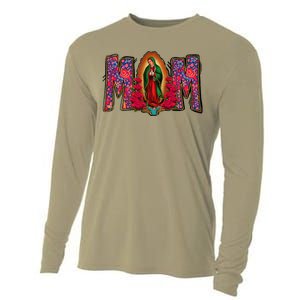 Womens Our Lady Of Guadalupe Catholic Virgin Mary Mexican Mom Cooling Performance Long Sleeve Crew