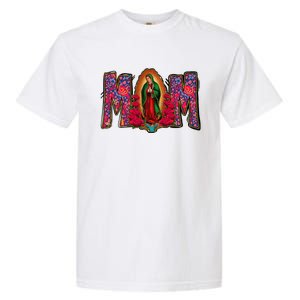 Womens Our Lady Of Guadalupe Catholic Virgin Mary Mexican Mom Garment-Dyed Heavyweight T-Shirt