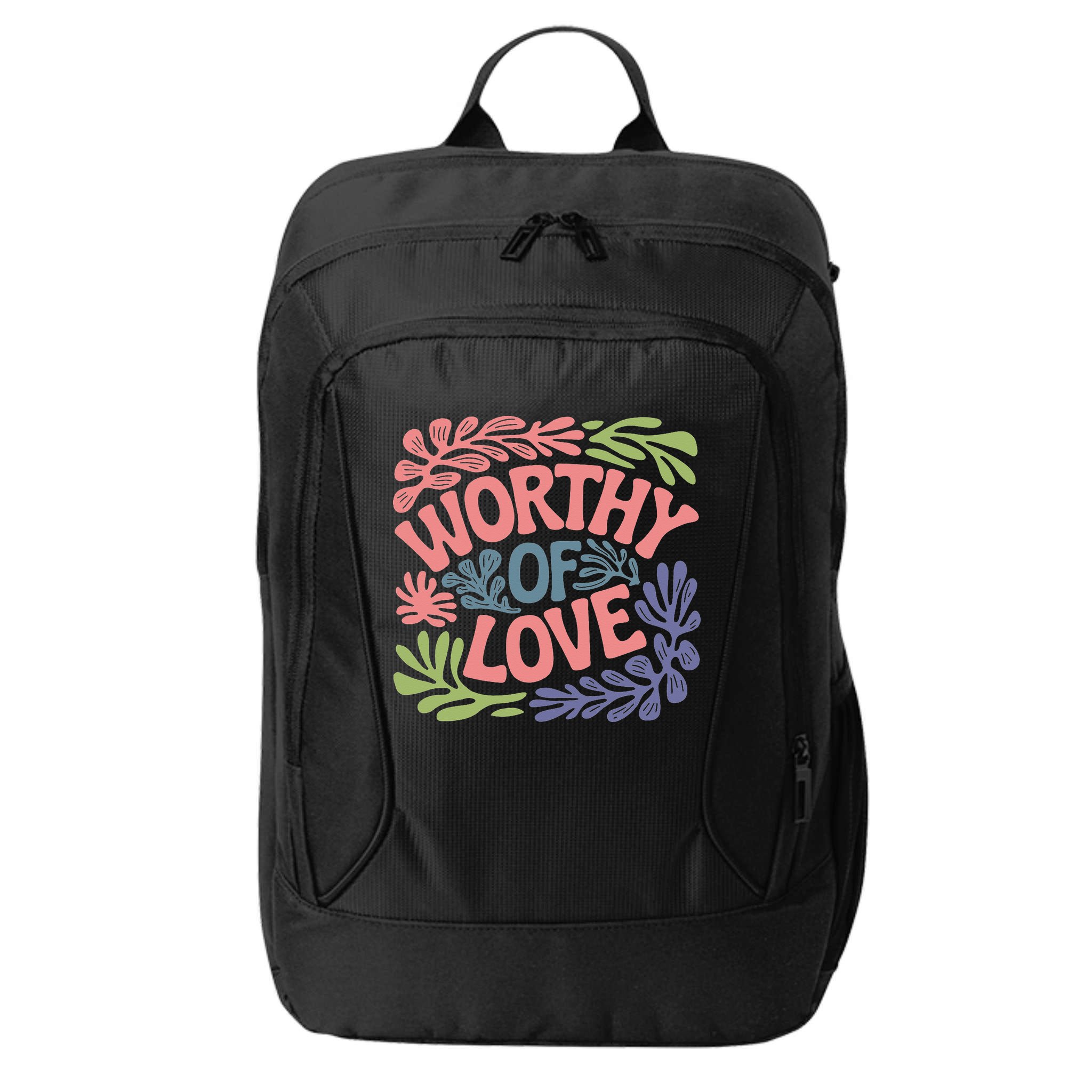 Worthy Of Love Inspirational Floral Pattern City Backpack