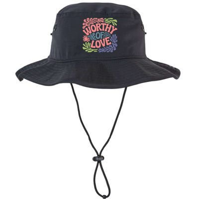 Worthy Of Love Inspirational Floral Pattern Bucket Hat