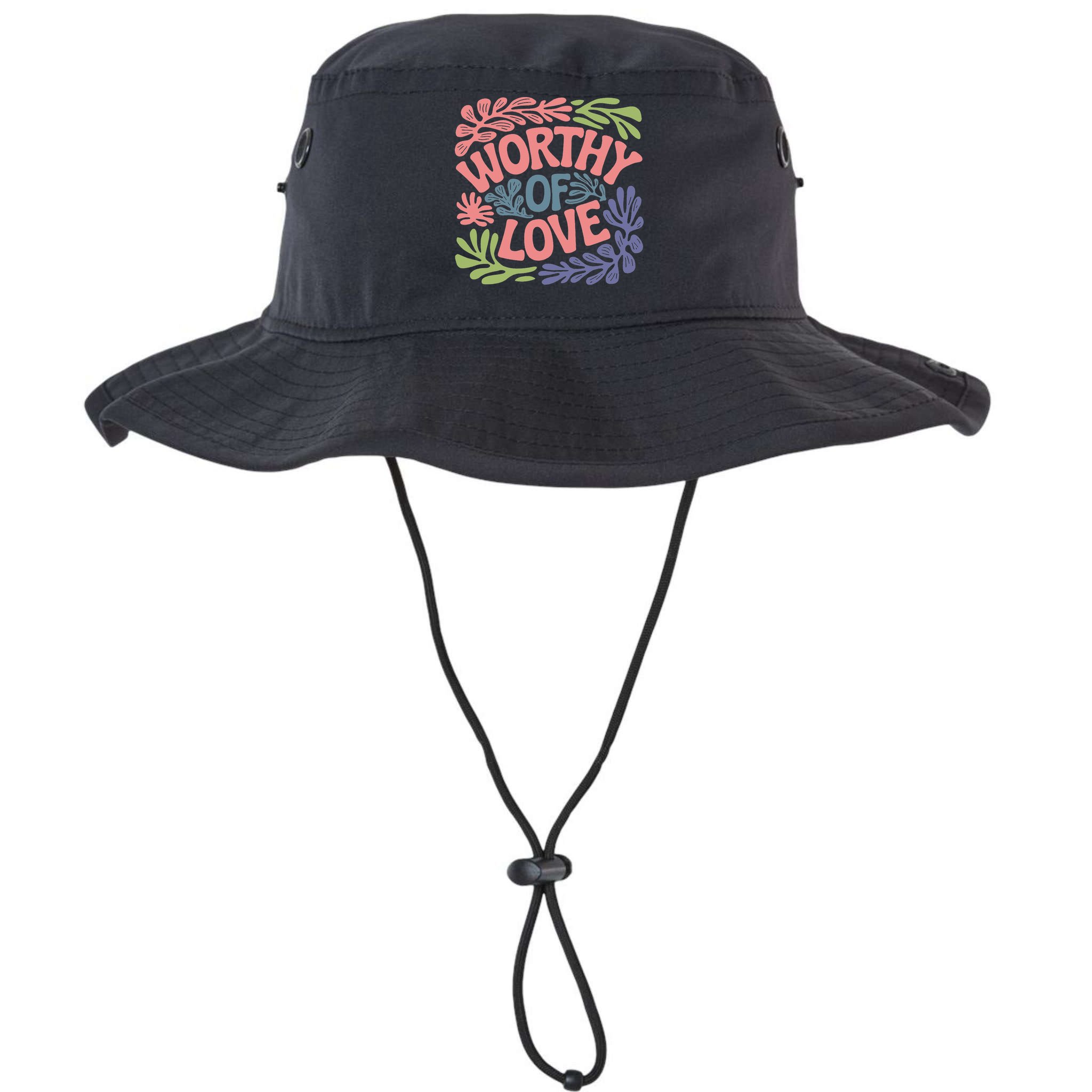 Worthy Of Love Inspirational Floral Pattern Bucket Hat