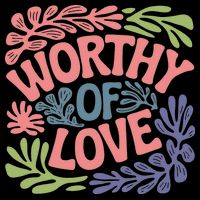 Worthy Of Love Inspirational Floral Pattern Drawstring Bag