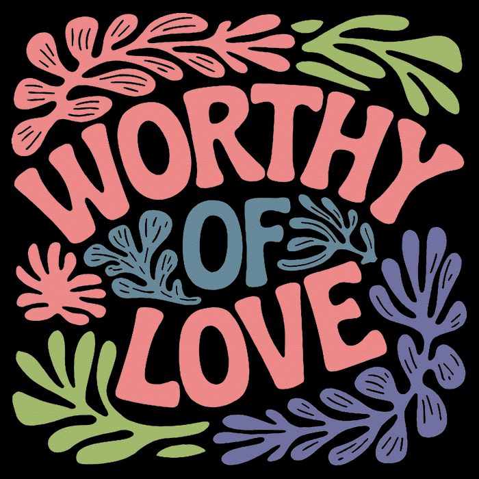 Worthy Of Love Inspirational Floral Pattern Drawstring Bag