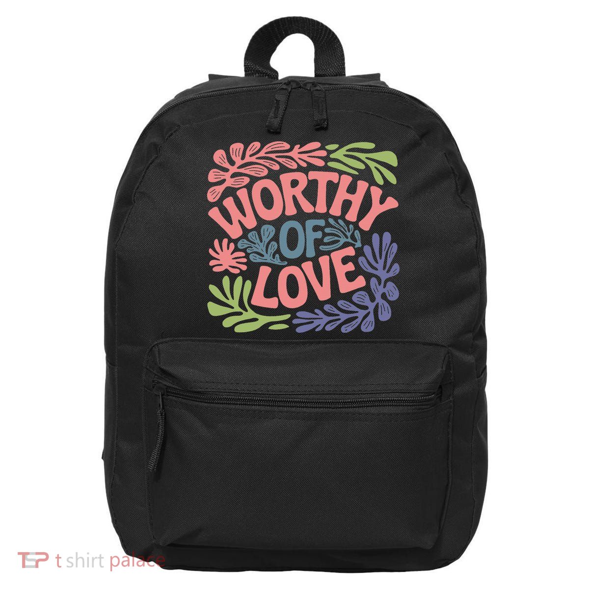 Worthy Of Love Inspirational Floral Pattern 16 in Basic Backpack
