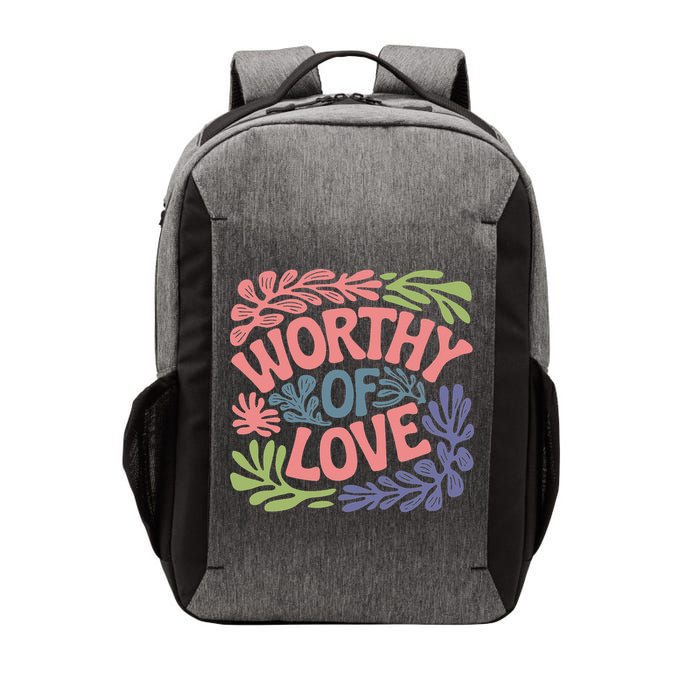 Worthy Of Love Inspirational Floral Pattern Vector Backpack