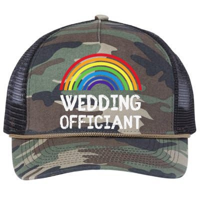 Wedding Officiant Lgbt Lesbian Gay Wedding Marriage Ceremony Retro Rope Trucker Hat Cap