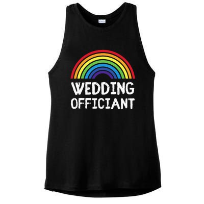 Wedding Officiant LGBT Lesbian Gay Wedding Marriage Ceremony Ladies PosiCharge Tri-Blend Wicking Tank