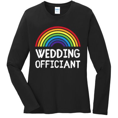 Wedding Officiant LGBT Lesbian Gay Wedding Marriage Ceremony Ladies Long Sleeve Shirt