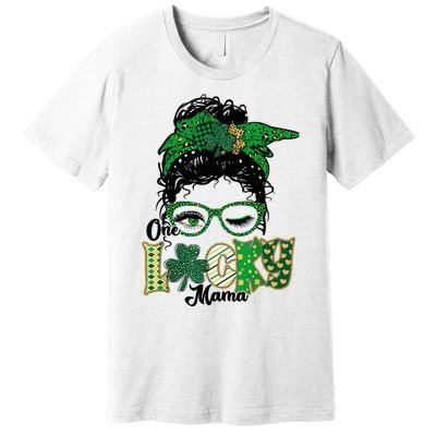 Wo One Lucky Mama St Patricks Day Mom Mother Shamrock Premium T-Shirt