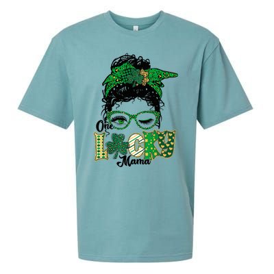 Wo One Lucky Mama St Patricks Day Mom Mother Shamrock Sueded Cloud Jersey T-Shirt