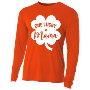 Wo One Lucky Mama Shamrock Four Leaf Clover St Patricks Day Mom Gift Cooling Performance Long Sleeve Crew