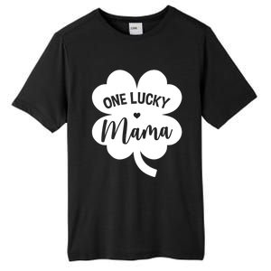 Wo One Lucky Mama Shamrock Four Leaf Clover St Patricks Day Mom Gift Tall Fusion ChromaSoft Performance T-Shirt