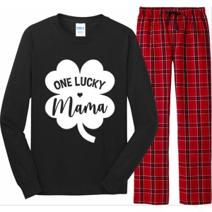 Wo One Lucky Mama Shamrock Four Leaf Clover St Patricks Day Mom Gift Long Sleeve Pajama Set