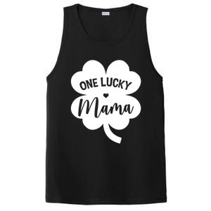 Wo One Lucky Mama Shamrock Four Leaf Clover St Patricks Day Mom Gift PosiCharge Competitor Tank