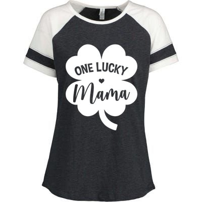 Wo One Lucky Mama Shamrock Four Leaf Clover St Patricks Day Mom Gift Enza Ladies Jersey Colorblock Tee