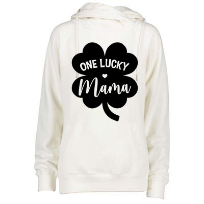 Wo One Lucky Mama Shamrock Four Leaf Clover St Patricks Day Mom Gift Womens Funnel Neck Pullover Hood