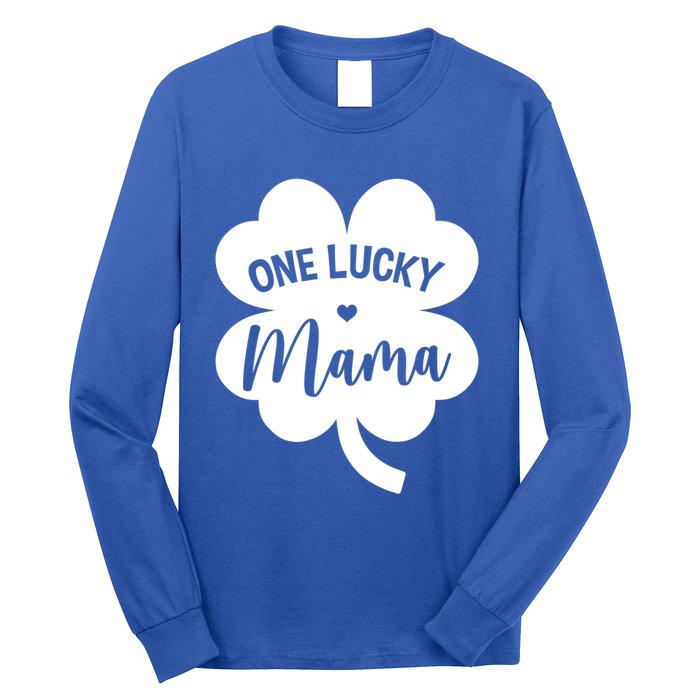 Wo One Lucky Mama Shamrock Four Leaf Clover St Patricks Day Mom Gift Long Sleeve Shirt